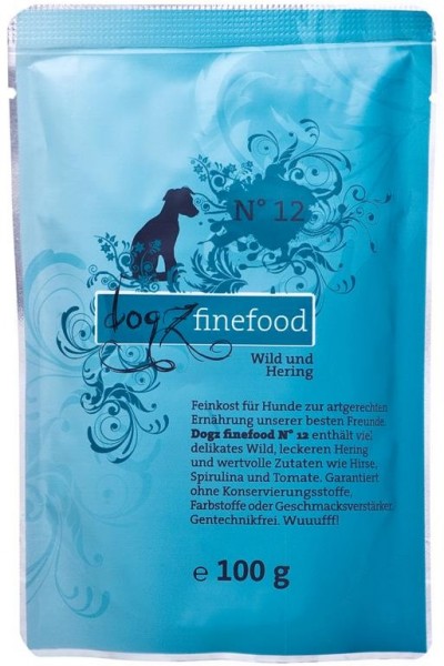 Dogz finefood Beutel No. 12 Wild & Hering 100g