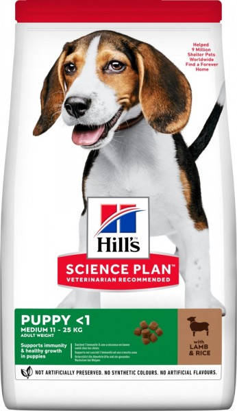 Hills Science Plan Hund Puppy Medium Lamm & Reis - 14kg Sack