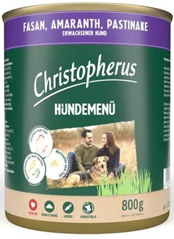 Allco Christopherus Hundemenü -Adult - mit Fasan, Amaranth, Pastinake 800g Dose