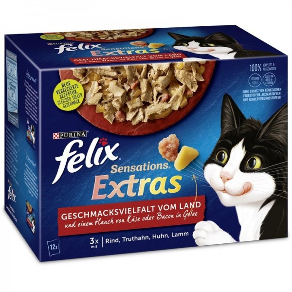 Felix Sensations Extras Geschacksvielfalt vom Land 12x85g