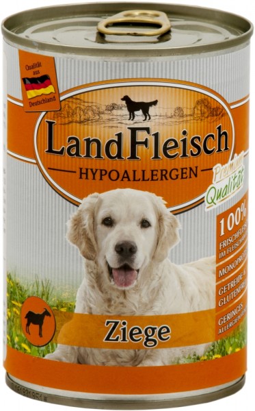 LandFleisch Dog Hypoallergen mit Ziege, 400g Dose