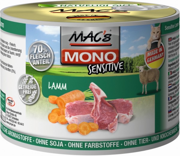 MACs Cat Mono Sensitive mit Lamm - 200g Dose