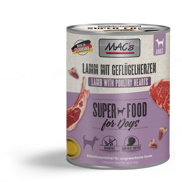 MACs DOG - Lamm & Geflügelherzen 800g