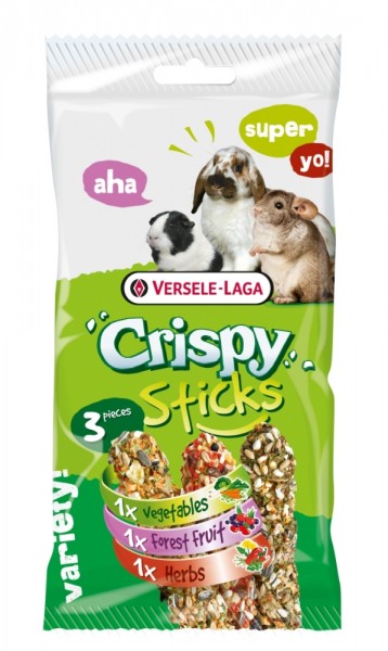 Versele-Laga Crispy Sticks Pflanzenfresser Triple Variety Pack - 165g Beutel