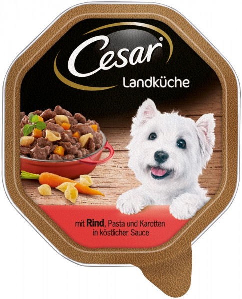 Cesar Landküche mit Rind, Pasta & Karotten in köstlicher Sauce 150g Schale