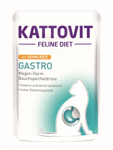 Kattovit Feline Diet - Gastro mit Huhn & Reis - 85g Frischebeutel