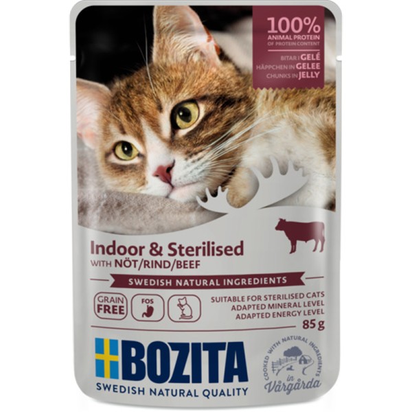 Bozita Cat Indoor & sterilised HiG Rind 85g Pouch-Beutel