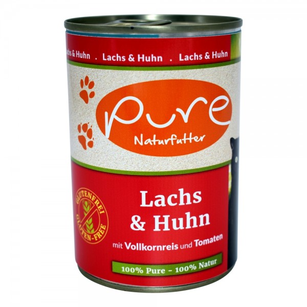 PURE Naturfutter Katzenmenü CLASSIC Lachs & Huhn mit Voll
