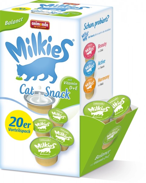 Animonda Cat-Snack Milkies Balance - 20 x 15g Portions-Cup in Spenderbox