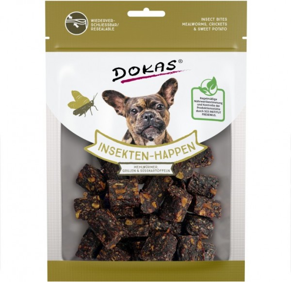 Dokas Hunde Snack Insekten-Happen Mehlwürmer, Grillen