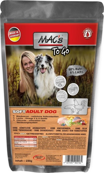 MACs DOG Soft "to go" Huhn & Lachs 230g