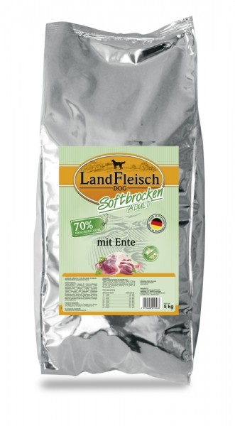 LandFleisch Dog Softbrocken Adult mit Ente, 5kg Beutel