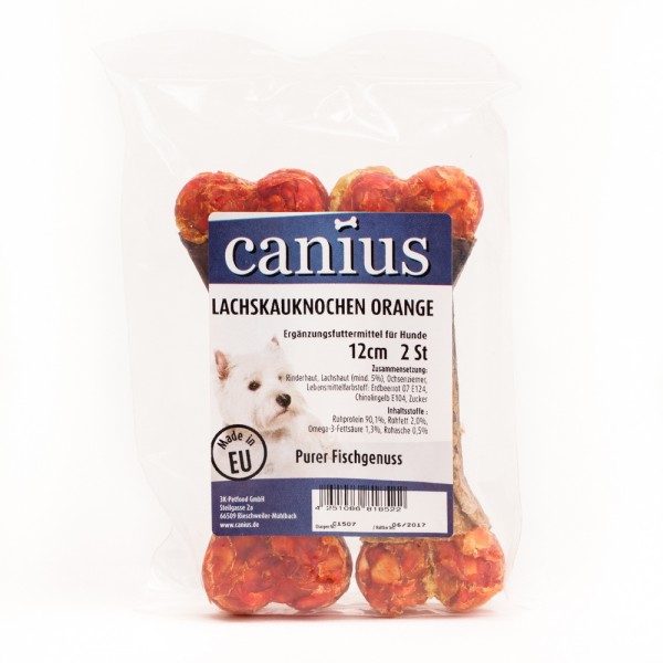 Canius Lachskauknochen orange 12cm 2er