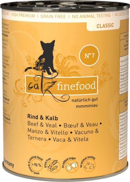 Pets Nature Catz finefood No.7 Kalb und Rind 400g Dose [*** AUSLAUFARTIKEL ***]