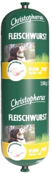 *** Allco Christopherus Fleischwurst - Huhn Pur - 180g Wurst [*** AUSLAUFARTIKEL]