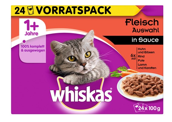 Whiskas 24er-MP Herzhaftes Ragout in Sauce 24 x 100g