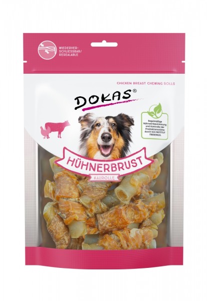 Dokas Hunde Snack Hühnerbrust Kaurolle 90 g