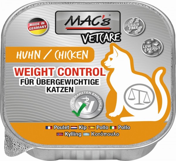 MACs Cat Vetcare Huhn Weight Control - 100g Schale