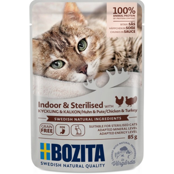 Bozita Cat Indoor & sterilised HiS Huhn & Pute 85g Pouch-Beutel