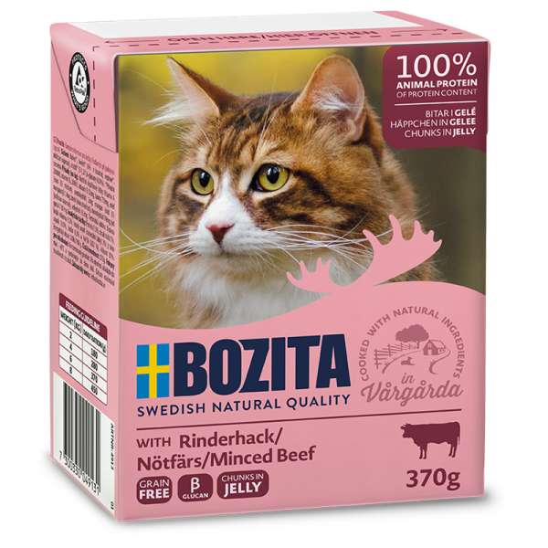 Bozita Feline Recart Häppchen in Gelee Rinderhack 370g Tetra Pak