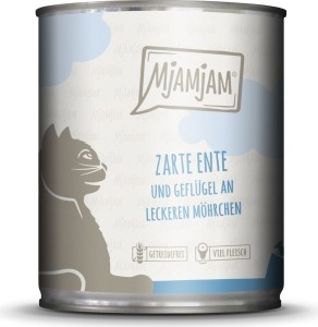 MjAMjAM für Katzen - Zarte Ente & Geflügel an leckeren Möhrchen 800g Dose