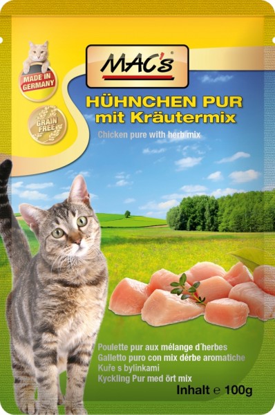 MACs Cat Hähnchen Pur & Kräuter - 100g Frischebeutel