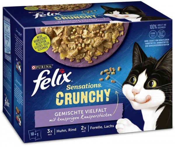 Felix Portionsbeutel Multipack Sensations Crunchy mit Gem