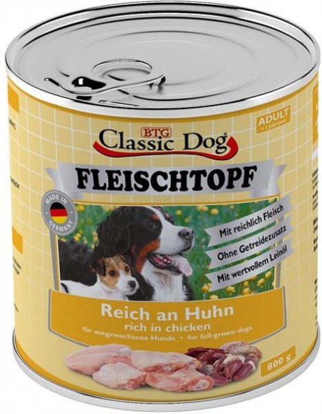 Classic Dog Dose Adult Fleischtopf Pur Reich an Huhn 800g