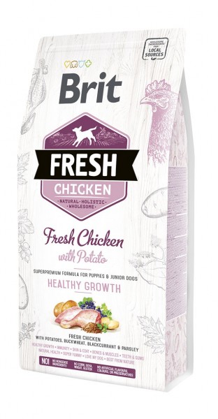 Brit Fresh Hund - Puppy & Junior - Chicken - Healthy Gro