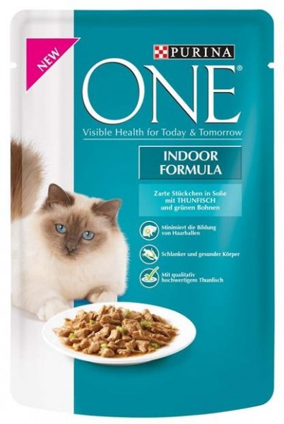 Purina ONE Indoor Thunfisch 85g Frischebeutel