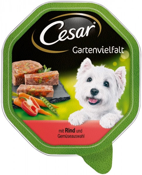 Cesar Gartenvielfalt mit Rind & Gemüseauswahl 150g Schale