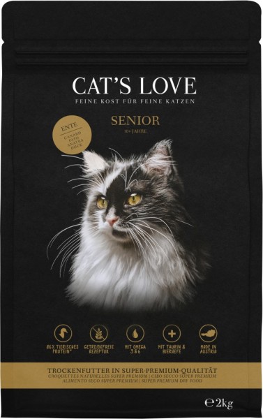 CAT´S LOVE Senior Ente 2kg Pouch-Beutel