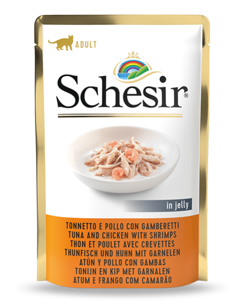 Schesir Cat - Thunfsch, Huhn & Garnelen - 85g Frischebeutel
