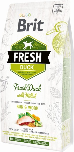 Brit Fresh Hund  - Active dogs -  Duck -  Run & Work - 2,5kg Beutel