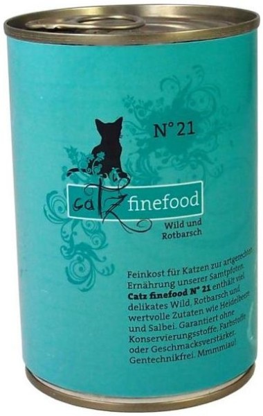 Pets Nature Catz finefood No.21 Wild & Rotbarsch 400g Dose [*** AUSLAUFARTIKEL ***]