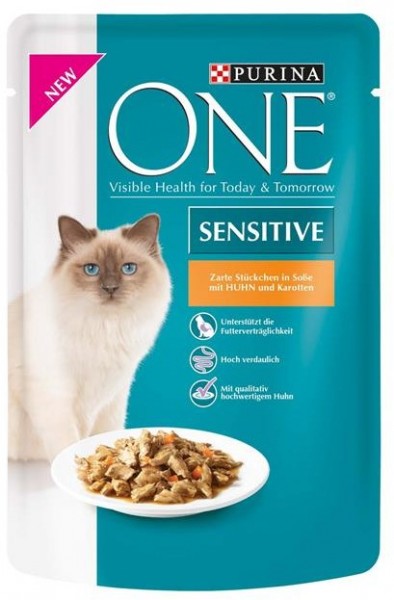 Purina ONE Sensitive Huhn & Karotten 85g Frischebeutel