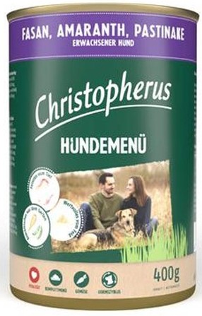 Christopherus Dog - Dose Menu -Adult - mit Fasan, Amaranth, Pastinake 400g