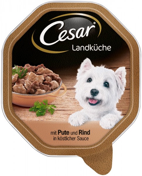 Cesar Landküche mit Pute & Rind in köstlicher Sauce 150g Schale