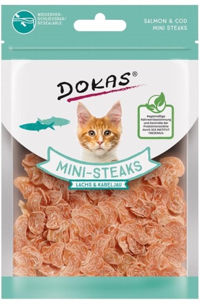 Dokas Katze Snack Ministeak Lachs & Kabeljau 25g