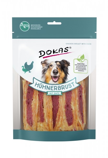 Dokas Hunde Snack Hühnerbrustfilet mit Ente 220 g