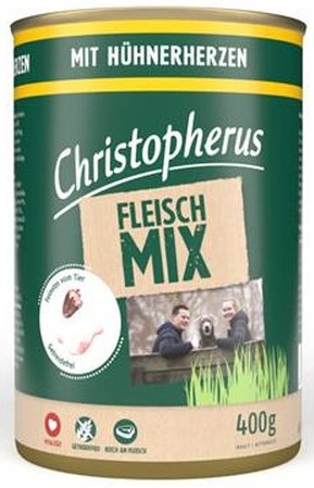 Christopherus Dog - Dose Fleischmix - mit Hühnerherzen 400g