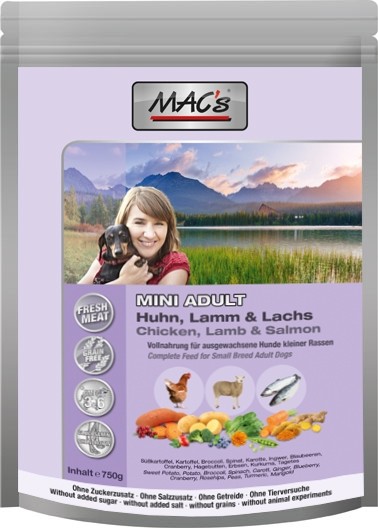 MACs Dog Mini Adult Huhn, Lamm & Lachs - 750 g Frischebeutel