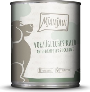 MjAMjAM - Hund vorzügliches Kalb an gedämpfter Zucchini - 800g Dose