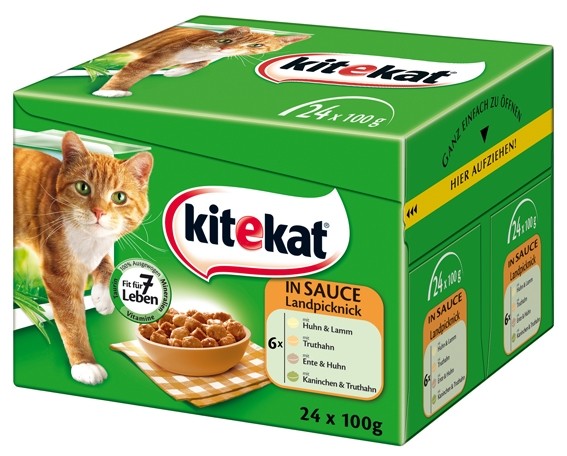 Kitekat Portionsbeutel Multipack Landpicknick in Soße 24 x 100g