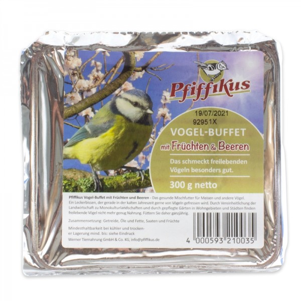 Pfiffikus Vogel-Buffet Früchte+Beeren - 11x 1 Stück