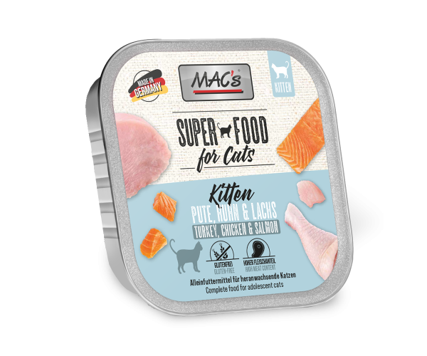 MACs CAT - Kitten Pute, Huhn, Lachs 100g Schale