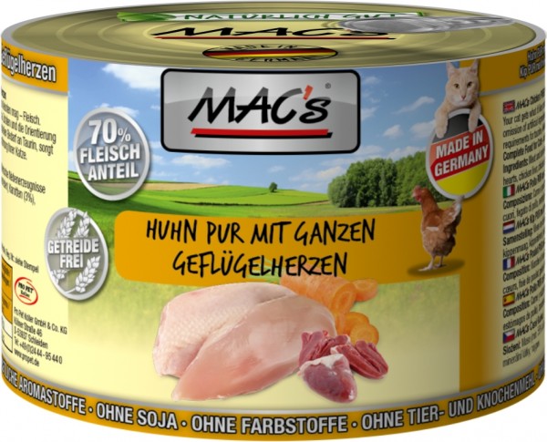 MACs Cat Huhn & Geflügelherzen - 200g Dose