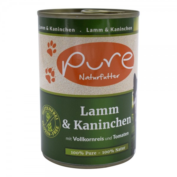 PURE Naturfutter Katzenmenü CLASSIC Lamm & Kaninchen mit
