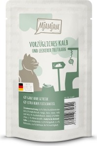 MjAMjAM Quetschie für Katzen - Kalb & Truthahn an leckeren Möhrchen 125g