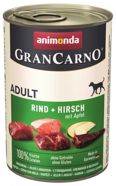 Animonda GranCarno Adult Rind & Hirsch mit Apfel - 400g Dose